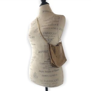 Vintage Gold Metallic Celebrity Stylish Chained Crossbody Shoulder Bag